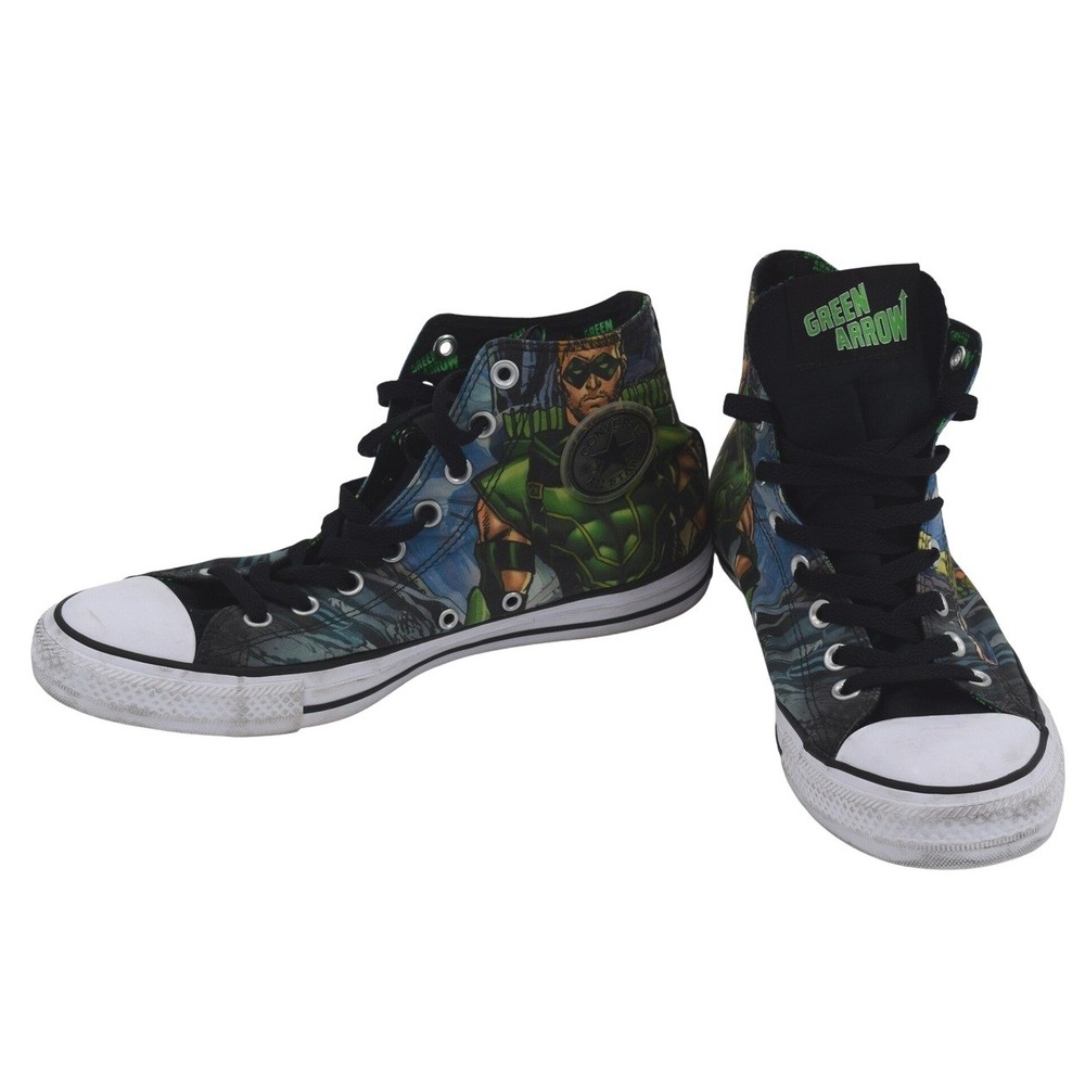 Converse Chuck Taylor All Star Mens 9 Green Arrow DC Comics High Top NWOT